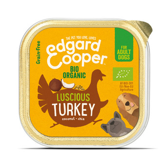 Pets Place Edgard&cooper kuipje bio turkey adult - hondenvoer - kalkoen kokos chiazaad 100 g biologisch aanbieding