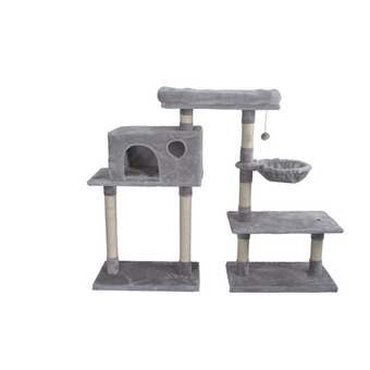 Pets Place Adori krabpaal kingsley 3 in 1 - krabpalen - 70x60x112 cm grijs aanbieding