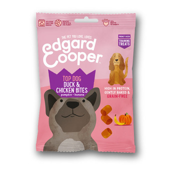 Pets Place Edgard&cooper duck & chicken bites - hondensnacks - eend kip pompoen 50 g aanbieding