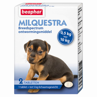 Pets Place Beaphar milquestra pup - anti wormenmiddel - rund 2 tab 0.5 tot 10 kg aanbieding