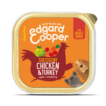 Pets Place Edgard&cooper kuipje chicken turkey adult - hondenvoer - kip kalkoen appel 150 g graanvrij aanbieding