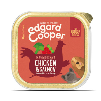 Pets Place Edgard&cooper kuipje chicken salmon senior - hondenvoer - kip zalm broccoli 150 g graanvrij aanbieding