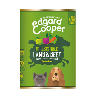 Pets Place Edgard&cooper blik lamb beef adult - hondenvoer - lam rund appel 400 g graanvrij aanbieding