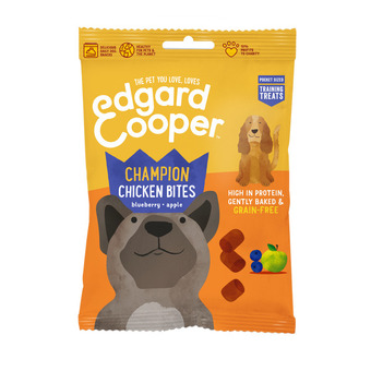 Pets Place Edgard&cooper chicken bites - hondensnacks - kip bosbessen appel 50 g aanbieding