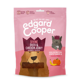 Pets Place Edgard&cooper duck & chicken jerky - hondensnacks - eend kip pompoen 150 g aanbieding