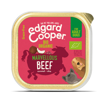 Pets Place Edgard&cooper kuipje bio beef adult - hondenvoer - rund kokos chiazaad 100 g biologisch aanbieding