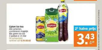 AH XL Lipton Ice tea 2 pakken 1,5 L aanbieding