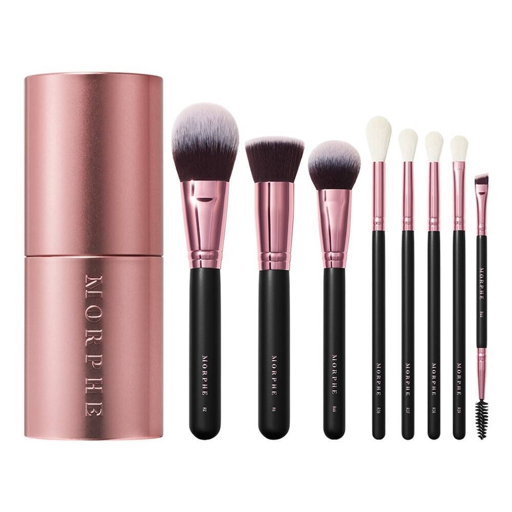 Morphe making you blush flash of rosé 8piece rose gold brush set