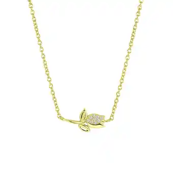 Douglas Lucardi zilveren goldplated ketting met hanger tulp aanbieding