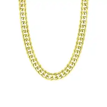 Douglas Lucardi gerecycled stalen goldplated herenketting met gourmetschakel aanbieding