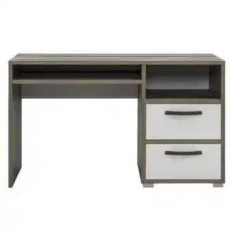 Leen Bakker Bureau mono - wit/steigerhoutlook - 75x125x55 cm - leen bakker aanbieding