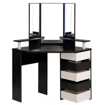 Leen Bakker Kaptafel volage - zwart/wit - 142x113,5x61 cm - leen bakker aanbieding