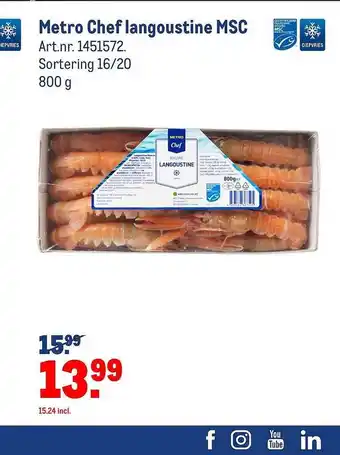 Makro Metro Chef langoustine MSC 800 G aanbieding