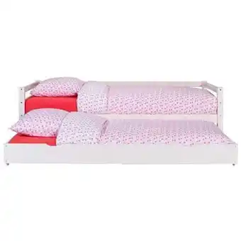 Leen Bakker Bed ties met bedlade - whitewash - 90x200 cm - leen bakker aanbieding