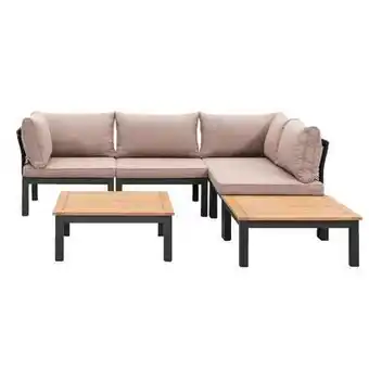 Leen Bakker Le sud modulaire loungeset ardeche v3 - taupe - 6-delig - leen bakker aanbieding