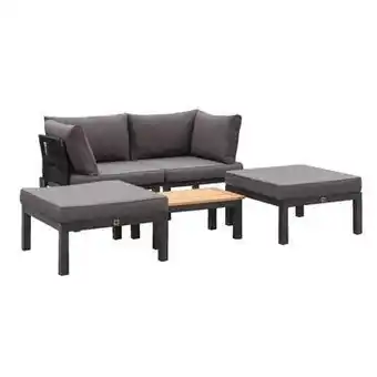 Leen Bakker Le sud modulaire loungeset ardeche met kussens brest - grijs - 5-delig - leen bakker aanbieding