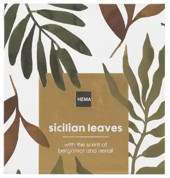 HEMA Hema geurkaars in cadeaudoos sicilian leaves aanbieding