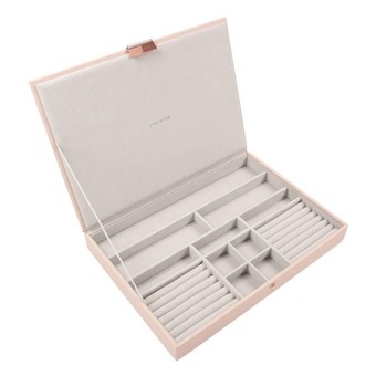 Douglas Stackers supersize lidded blush & grey aanbieding