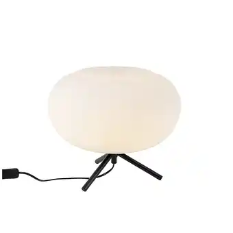 Lampenlicht.nl Design tafellamp zwart 33 cm met opaal glas - hero aanbieding