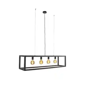 Lampenlicht.nl Industriële hanglamp zwart 4-lichts - big cage 2 aanbieding