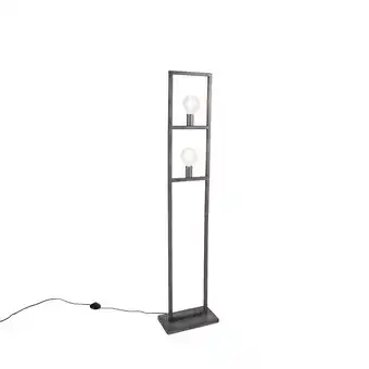 Lampenlicht.nl Moderne vloerlamp antiek zilver 2-lichts - simple cage 2 aanbieding