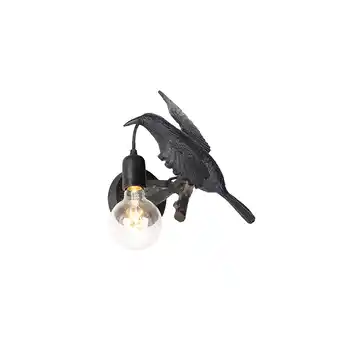 Lampenlicht.nl Vintage wandlamp zwart - animal fugl aanbieding