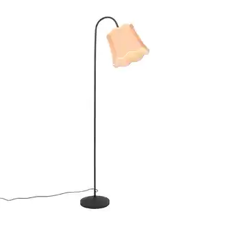 Lampenlicht.nl Klassieke vloerlamp zwart met lampenkap goud - nona aanbieding