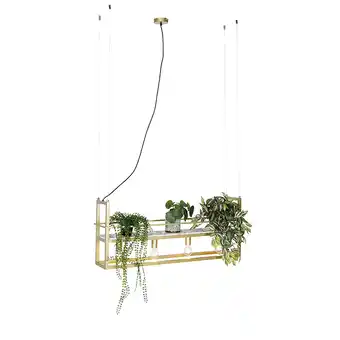 Lampenlicht.nl Industriële hanglamp goud met marmer en rek 4-lichts - cage rack aanbieding