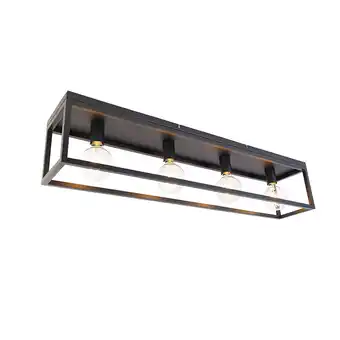 Lampenlicht.nl Industriële plafondlamp zwart 99,5 cm 4-lichts - cage aanbieding