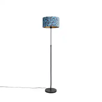 Lampenlicht.nl Vloerlamp zwart met velours kap vlinders 35 cm - parte aanbieding