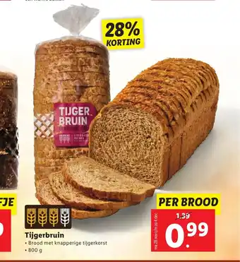 Lidl Tijgerbruin 800 g per brood aanbieding