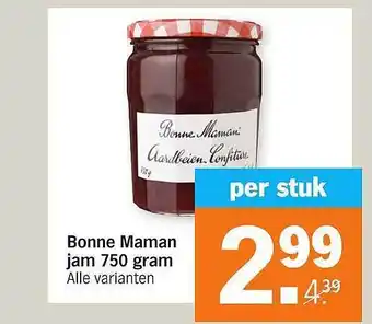 AH XL Bonne Maman jam 750 g aanbieding