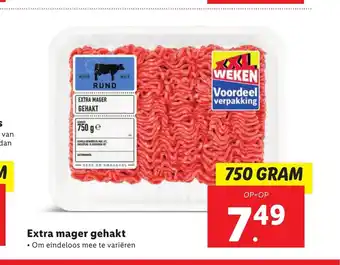 Lidl Extra mager gehakt 750 gram aanbieding