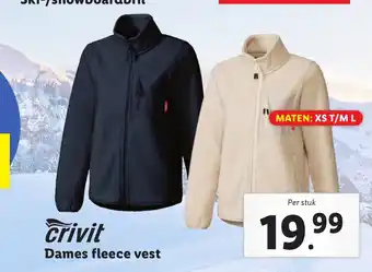 Lidl Crivit Dames fleece vest aanbieding