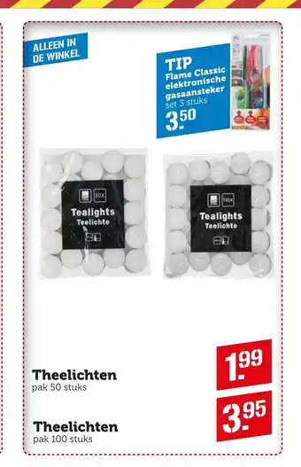 Coop Theelichten pak 50 stuks aanbieding