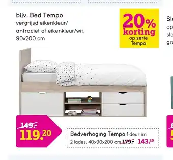 Leen Bakker Bed Tempo 90x200 cm aanbieding