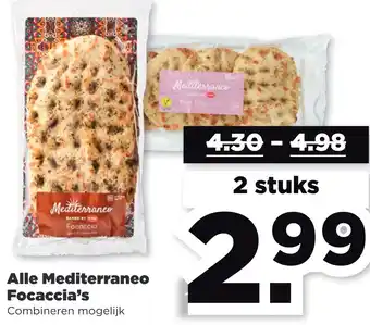 PLUS Alle mediterraneo focaccia's aanbieding