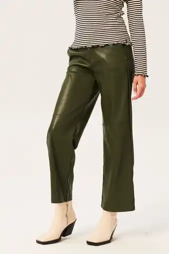 Jeans Centre Garcia leather-look broek groen aanbieding