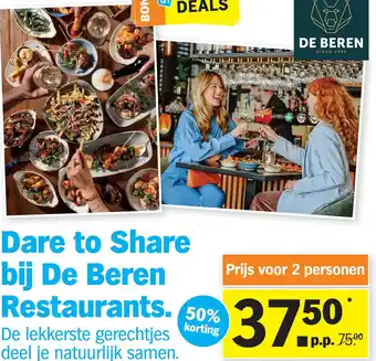 Albert Heijn Dare to share bij de beren restaurants. aanbieding