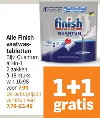 Albert Heijn Alle finish vaatwas- tabletten aanbieding