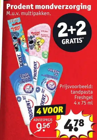 Kruidvat Prodent mondverzorging 2+2 gratis aanbieding