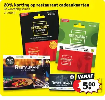 Kruidvat Restaurant cadeaukaarten aanbieding