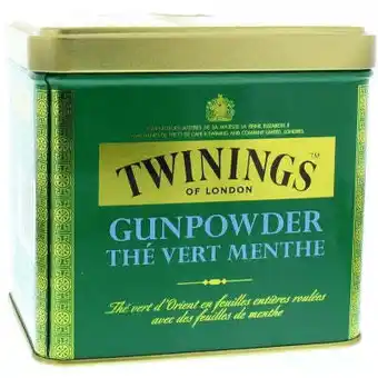 Vitamins Twinings gunpowder blik mint 200 gram aanbieding
