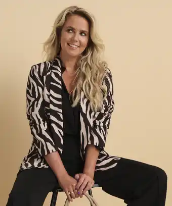 terStal Blazer met zebraprint zwart in maat aanbieding