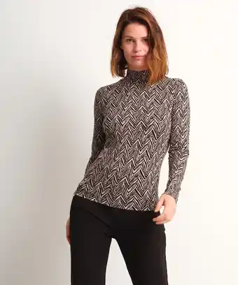 terStal Turtleneck top met print wit in maat aanbieding