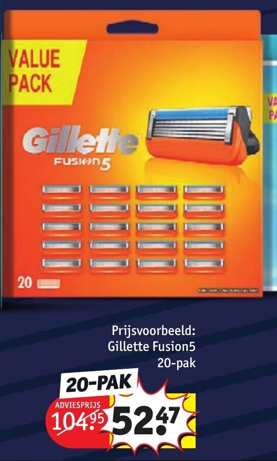 Gillette Fusion5 20pak aanbieding bij Kruidvat