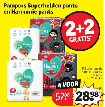 Kruidvat Pampers Superhelden pants en Harmonie pants 2+2 gratis aanbieding