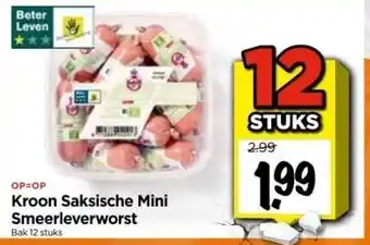 Vomar Voordeelmarkt Kroon saksische mini smeerleverworst bak 12 stuks aanbieding