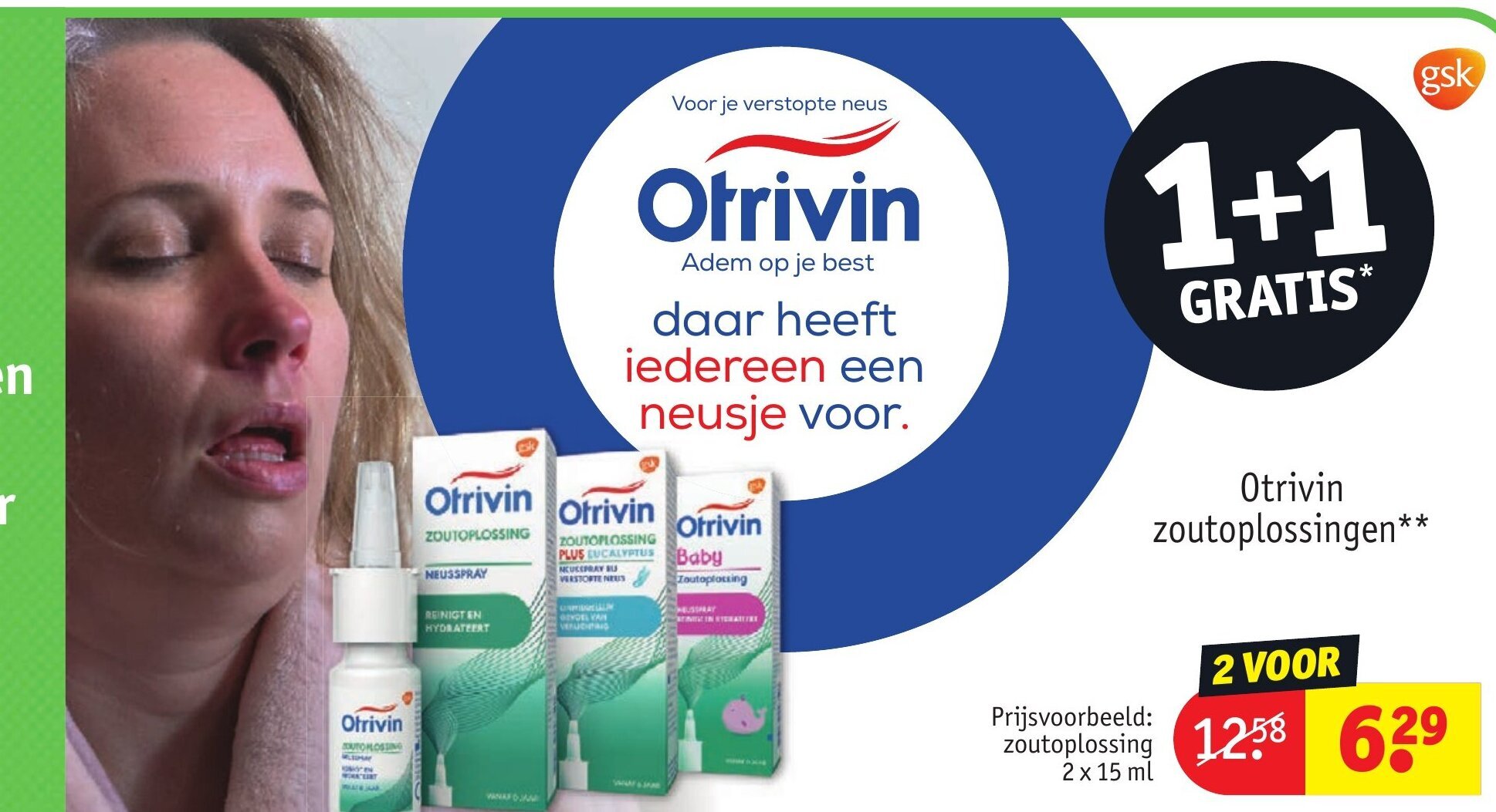 Otrivin zuotoplossingen 1+1 gratis aanbieding bij Kruidvat