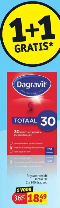 Kruidvat Totaal 30 2x 200 dragees 1+1 gratis aanbieding